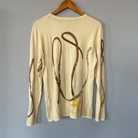 🛑SOLD J. McLaughlin Lenny Equestrian Sweater in Sand Women’s Large - Picture 6 of 10